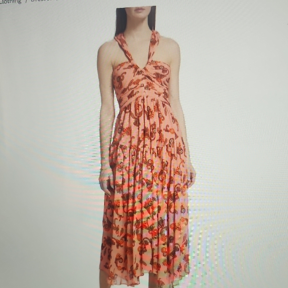 A.l.C. Jaylin Ruched Cotton Silk Halter A-Line Dress Size 12
